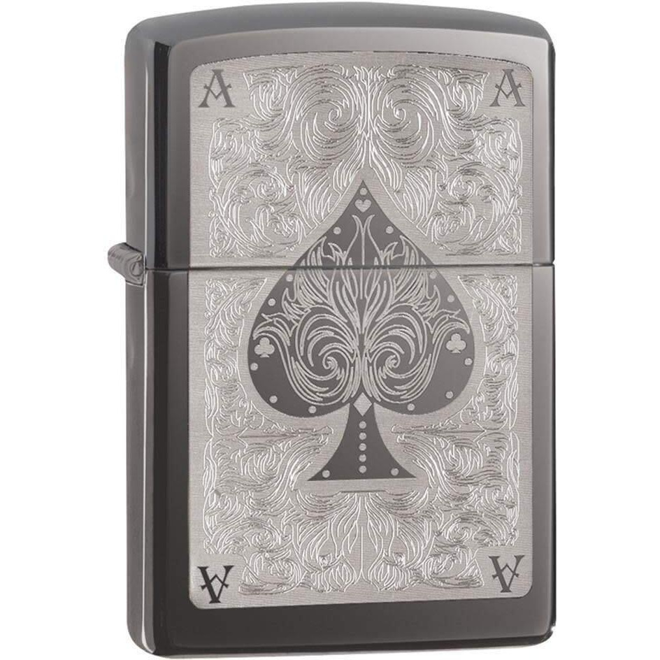 Zippo Windproof Lighter Ace Filagree Black Ice Finish