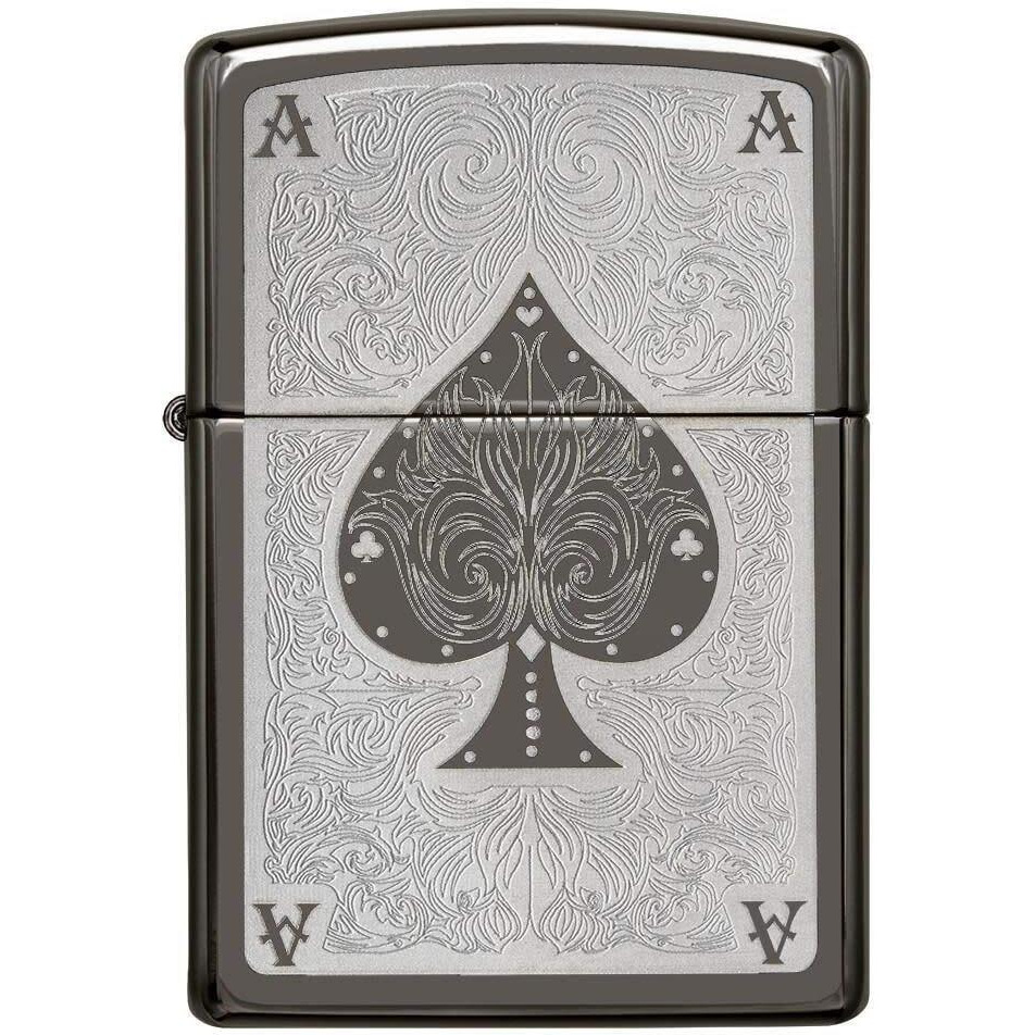 Zippo Windproof Lighter Ace Filagree Black Ice Finish
