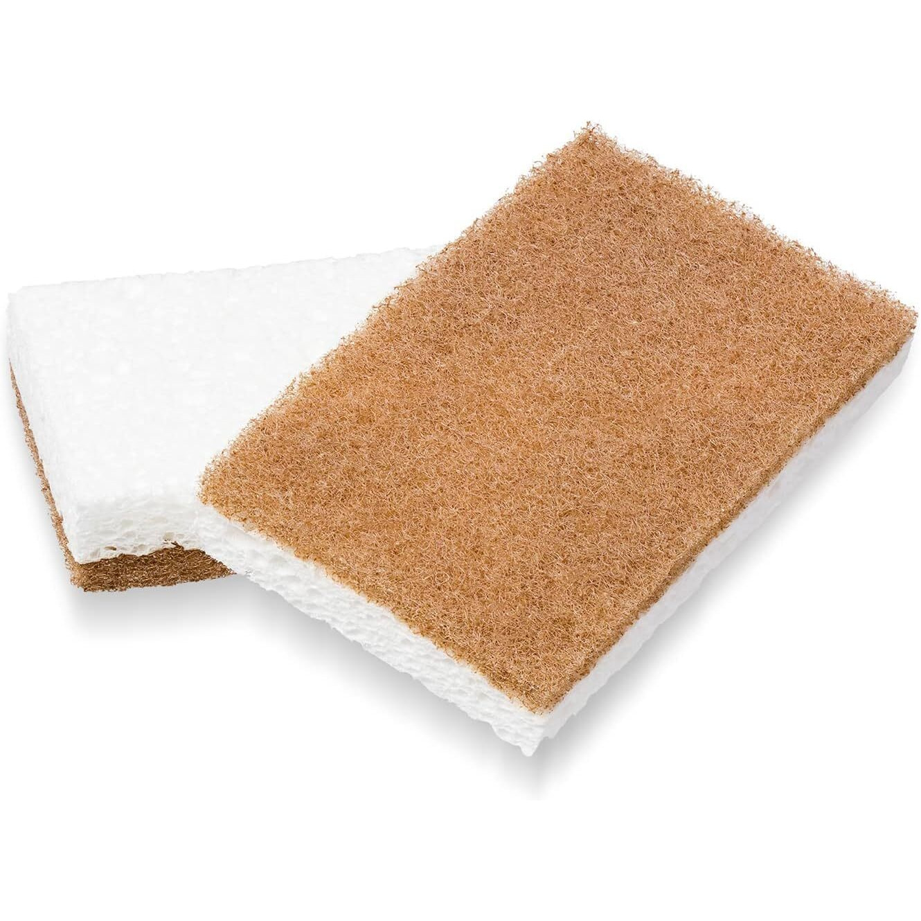 Full Circle In A Nutshell Walnut Scrubber Sponges - Pack of 2 Non-Scratch Natural Kitchen Scrubbies for Dishes and Household Cleaning