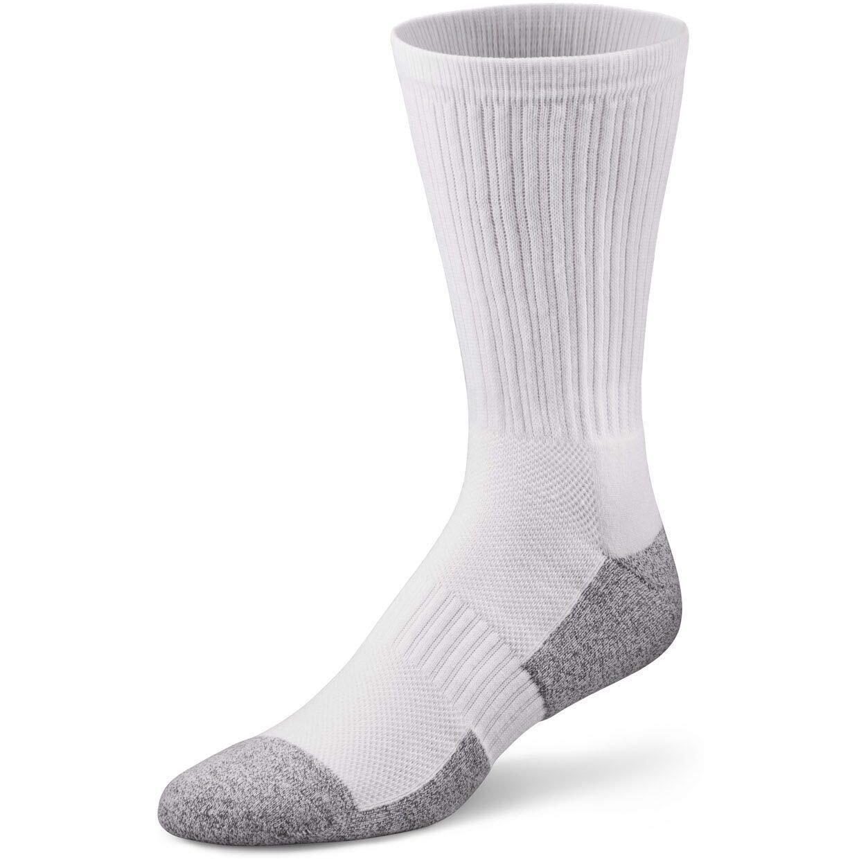 Dr. Comfort Diabetic Crew Socks, White, Large (1 Pair)
