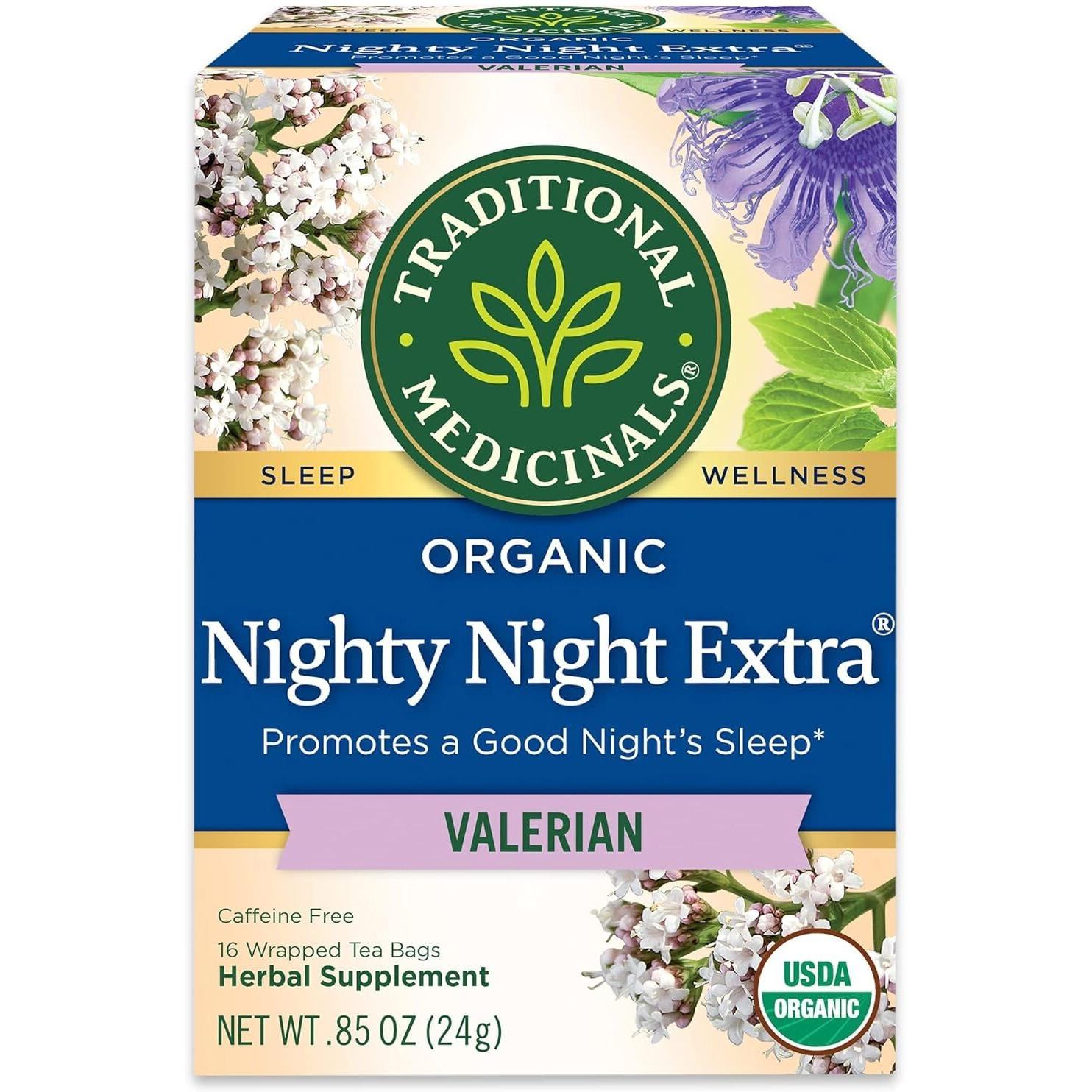 Traditional Medicinals Organic Herbal Tea - Nighty Night Valerian - case Of 6 - 16 Bags(D0102H5K6K2)