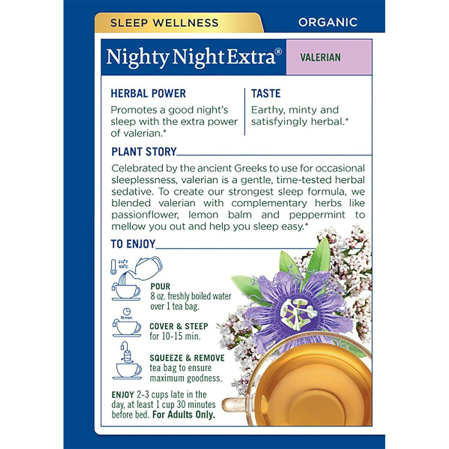 Traditional Medicinals Organic Herbal Tea - Nighty Night Valerian - case Of 6 - 16 Bags(D0102H5K6K2)