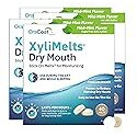 OraCoat XyliMelts Dry Mouth Relief Moisturizing Oral Adhering Discs Mild Mint with Xylitol, for Dry Mouth, Stimulates Saliva, Non-Acidic, Day and Night Use, Time Release for up to 8 Hours, 4 Pack