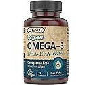 DEVA Vegan Omega-3 DHA EPA Supplement Once-Per-Day Softgel 300 MG - Carrageenan Gelatin & Gluten Free - Non-Fish Algae Oil Fatty Acids - 90 Softgels