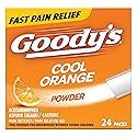Goody's Pain Relief Powders, Extra Strength Headache Powder Cool Orange, 24 ct (Pack of 1)
