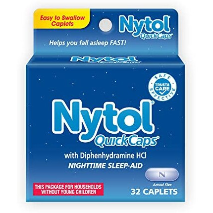 Nytol Quick Caps Nighttime Sleep Aid, Helps You Fall Asleep Fast, 32 Caplets