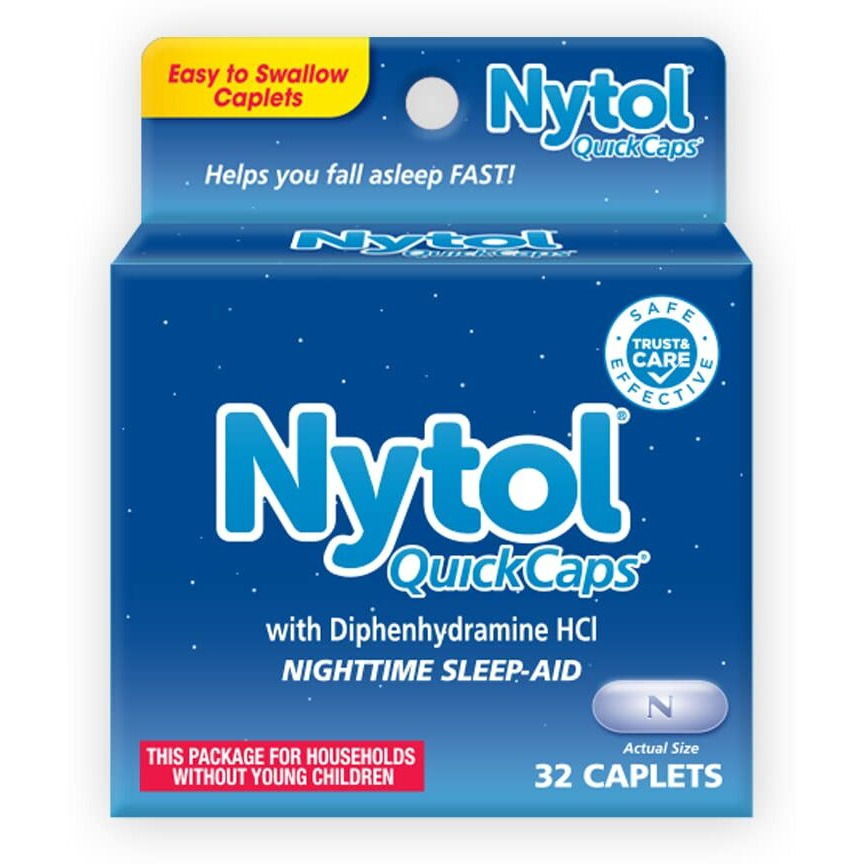 Nytol Quick Caps Nighttime Sleep Aid, Helps You Fall Asleep Fast, 32 Caplets
