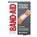 Band-Aid Brand Tough Strips Adhesive Bandage for Minor Cuts & Scrapes, All One Size, 20 ct