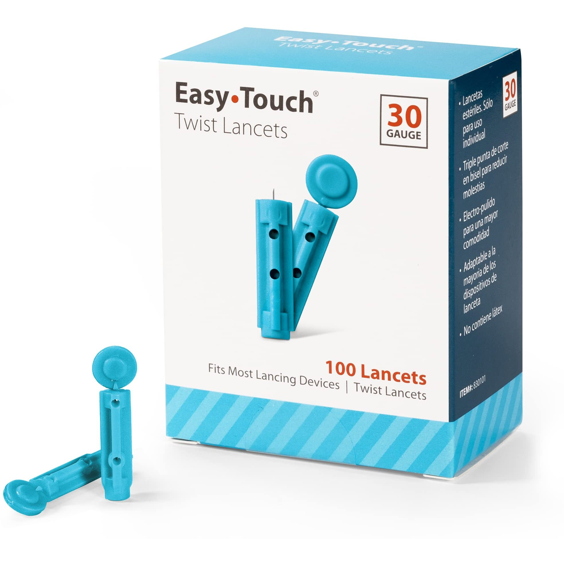 EasyTouch Twist Lancets, 30 G, Box of 100