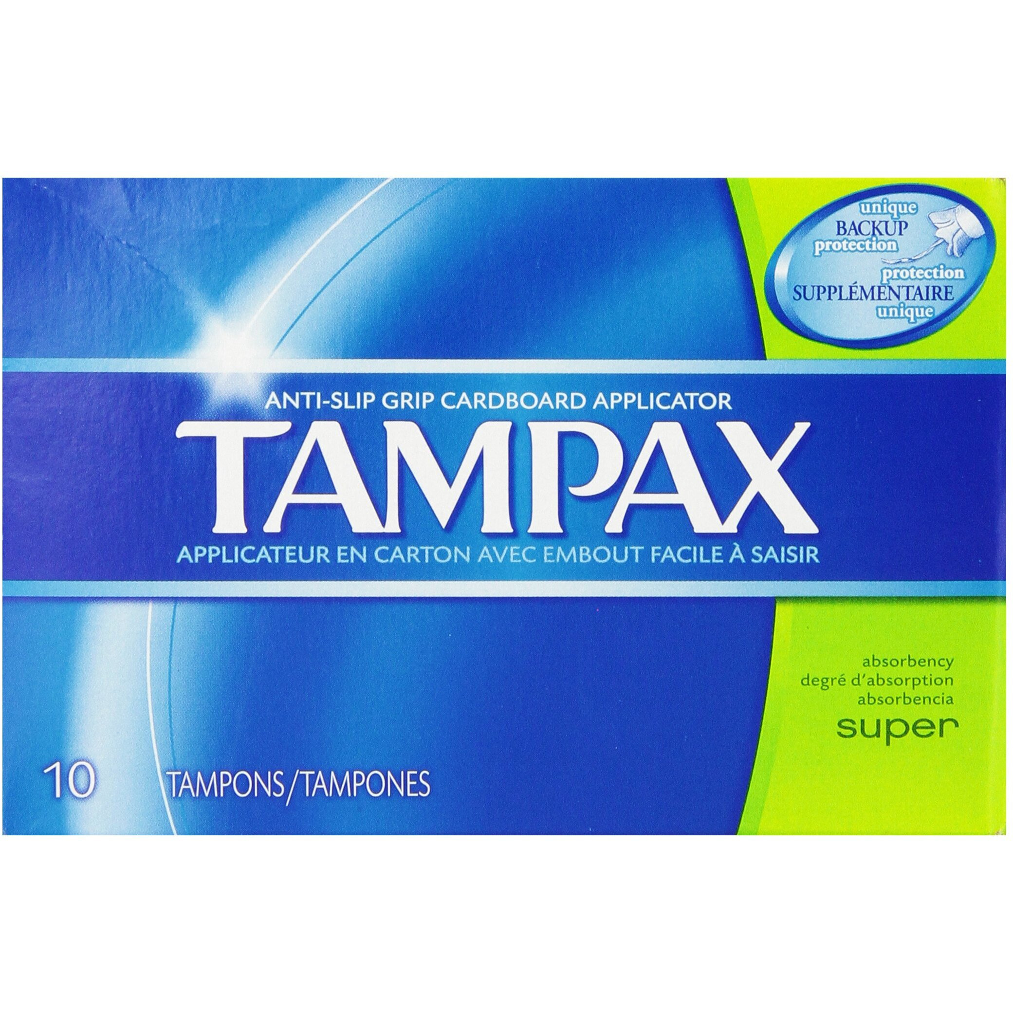 Tampax Cardboard Applicator Tampons Super Absorbency, 10 Count (Pack of 48)