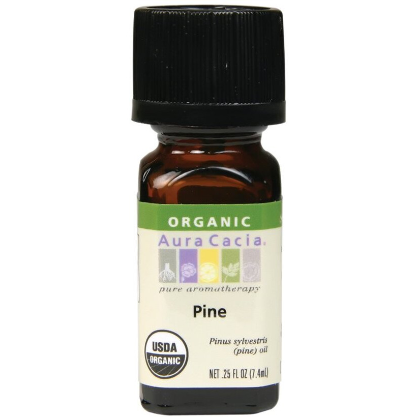 Aura Cacia Aromatherapy Pine Essential Oil Organic 0.25 Oz. Bottle