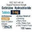 1156853 PT 2869956 Tablet Antihistamine Cetirizine HCl 5mg 100/Bt Made by Pack Pharmaceuticals