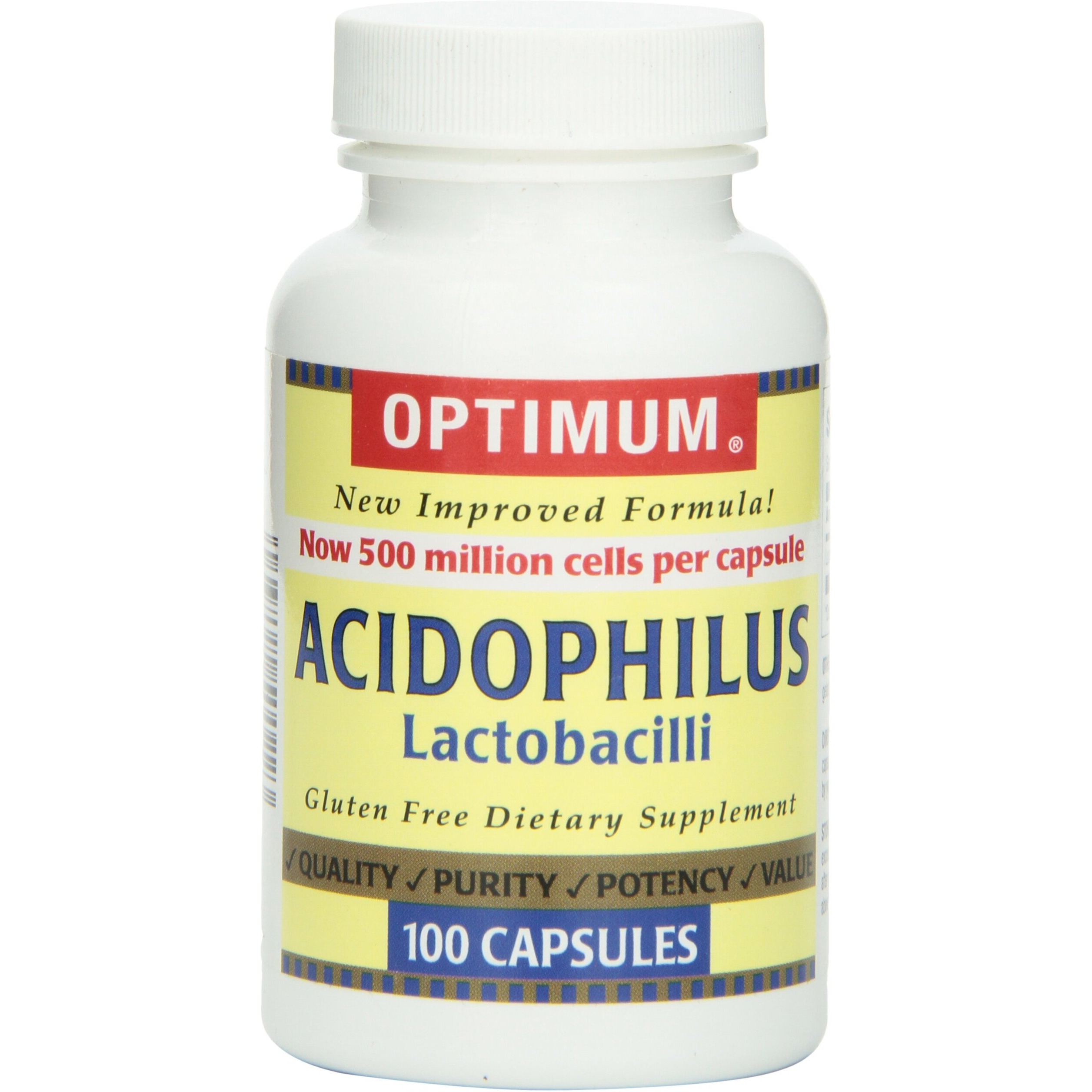 Optimum Acidophilus Lactobacilli Capsules, 100 Count