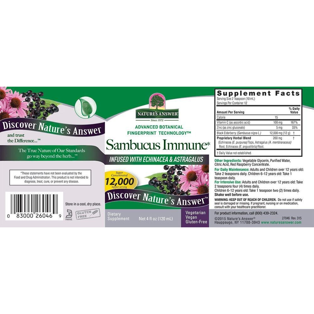 Natures Answer - Sambucus Immune Support - 4 Fl Oz(D0102H5WKWJ)