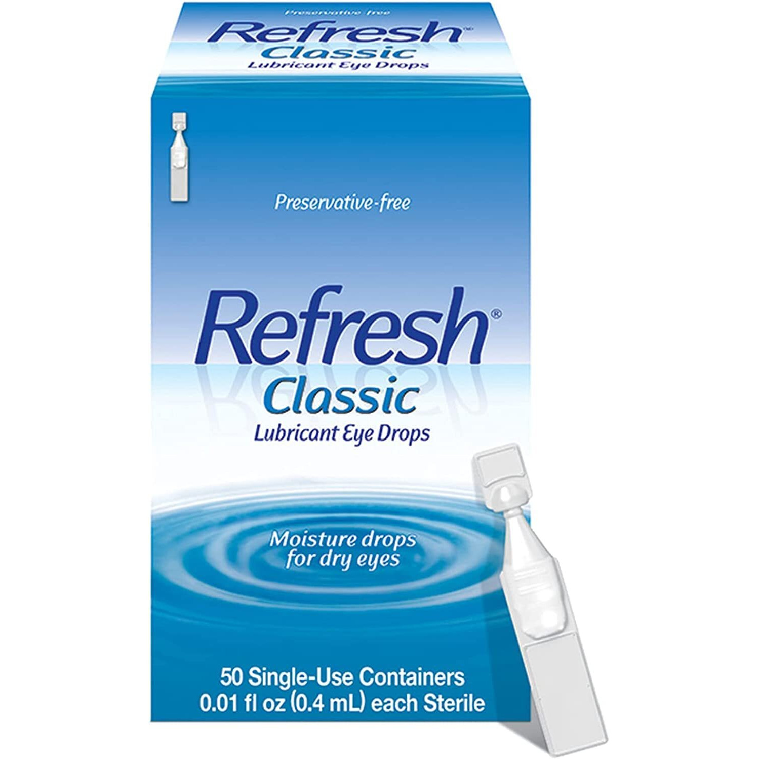 REFRESH Classic Lubricant Eye Drops Single-Use Containers 50 Each (Pack of 2)