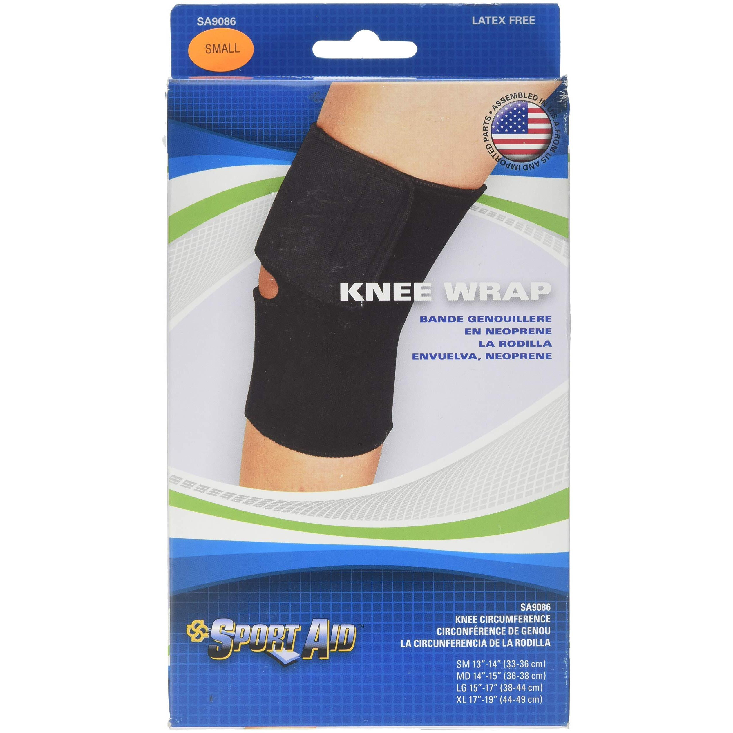 Sportaid Knee Wrap Neoprene, Black Small 13-14 inches 1 Each by Scott Specialties (Pack of 2)