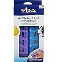 Apex Twice-A-Day Weekly Pill Organizer, Model No  70059 - 1 Set ( Pack of 3 )