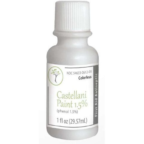 Castellani Paint Phenol 1.5 Percent Modified Colorless First Aid Antiseptic Agent - 1 Oz