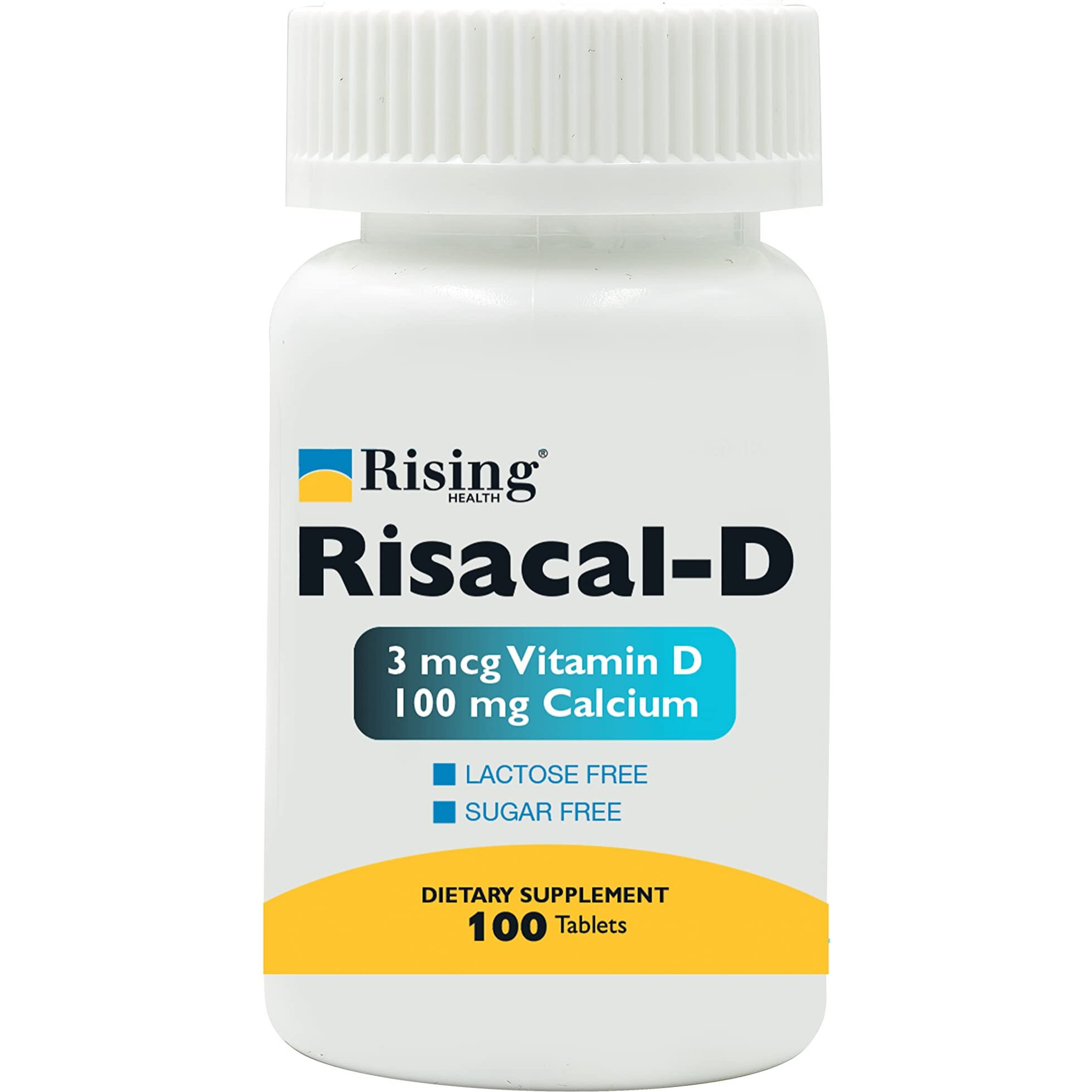 Rising Pharma - Risacal-d - Vitamin D3 & Calcium Supplement - 100 tablets