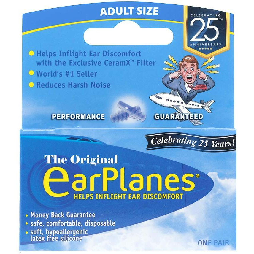 EarPlanes Ear Plugs 1 Pair (Pack of 6)