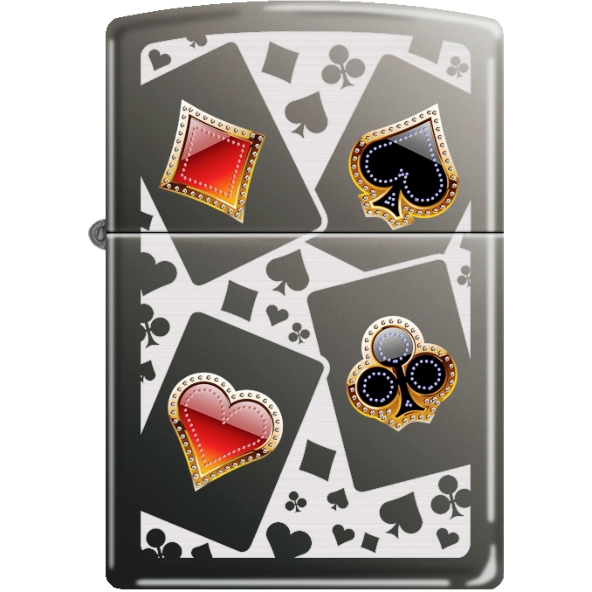 150CI008067 - Zippo Procut 150 Black Ice CARD SUITS 2