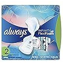 Always Infinity Size 2 Feminine Pads with Wings, Super Absorbency, Unscented, 16 Count (Packaging May Vary) (Packaging May Vary)