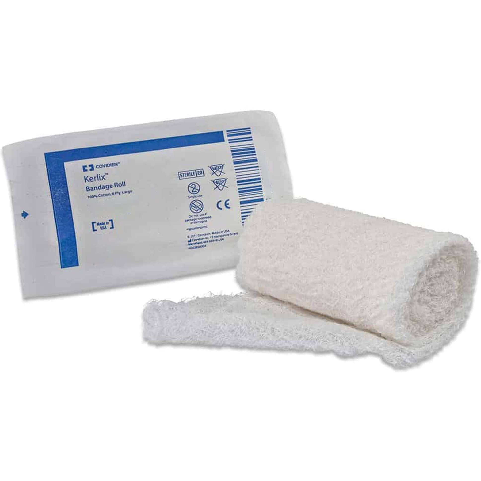 Covidien 6725 Kerlix Gauze Bandage Roll, Sterile Soft Pouch, 6-ply, 3.4" x 3.6 Yards Size