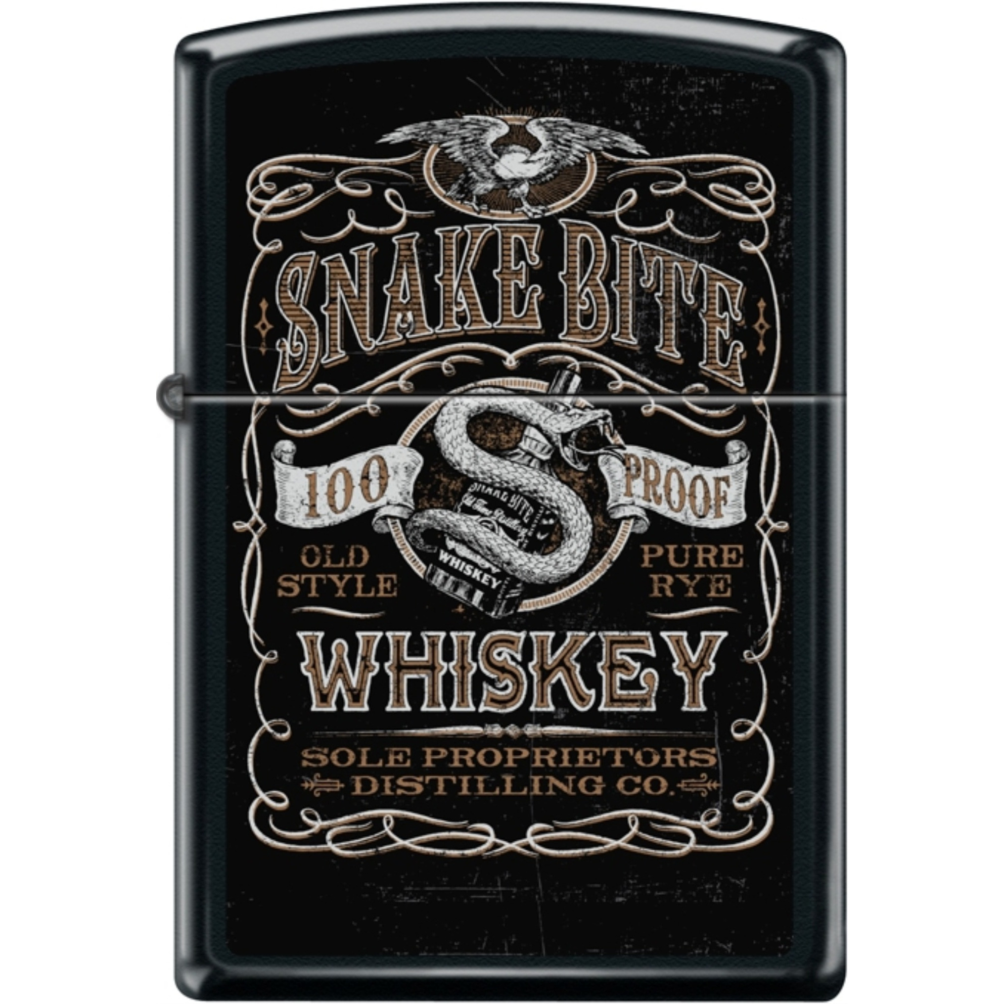 218CI017839 - ZIPPO PROCUT SNAKE BITE WHISKEY Black Matte
