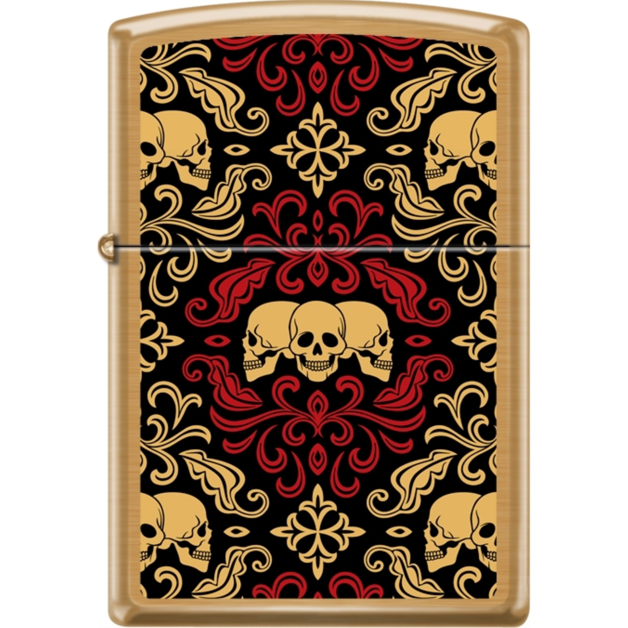 204BCI018414 - ZIPPO PROCUT Brushed Brass Skulls Ornament