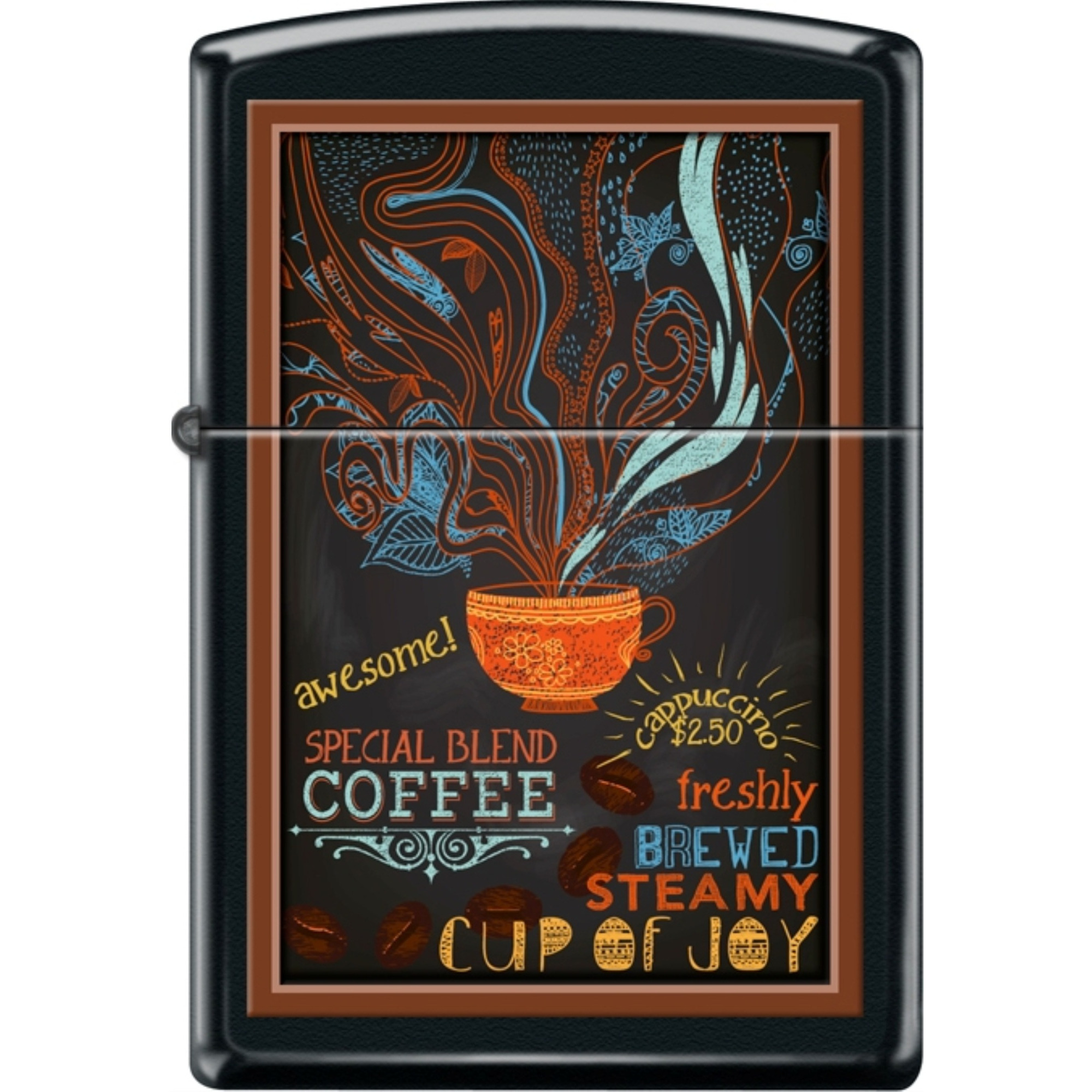 218CI018422 - ZIPPO PROCUT Black Matte Chalkboard Poster Coffee