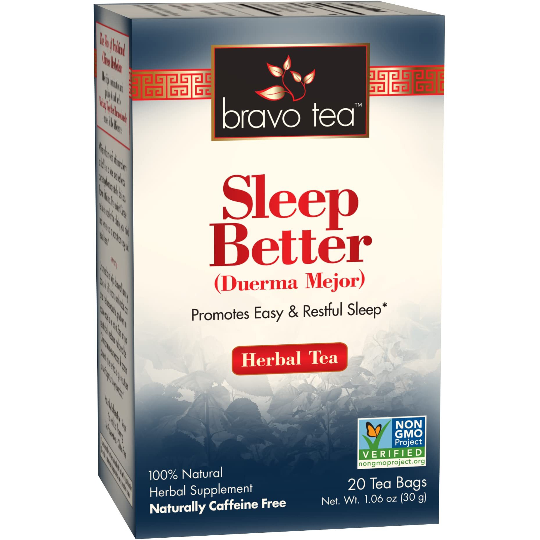 Bravo Tea Sleep & Renew Herbal Tea Caffeine Free, 20 Tea Bags
