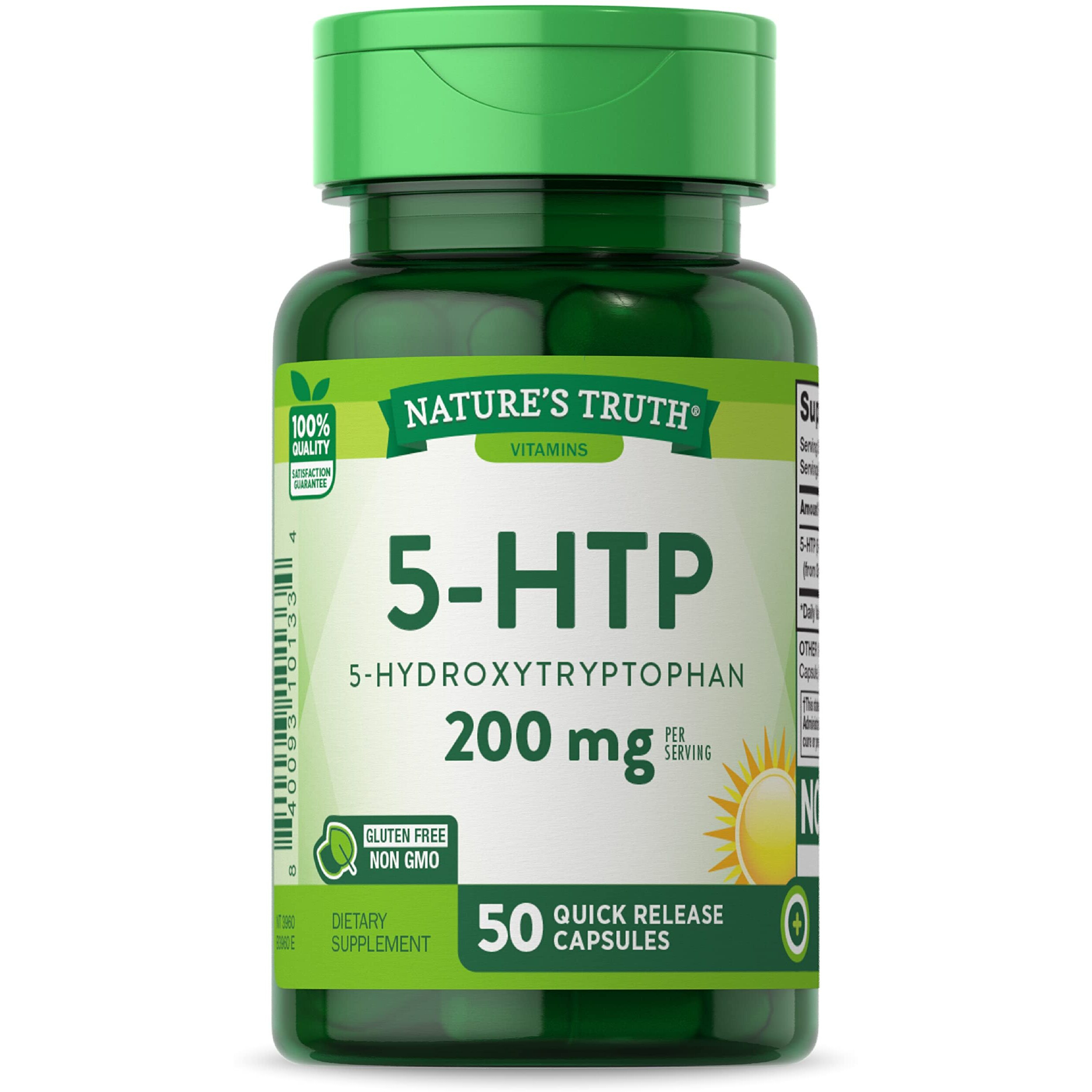 Nature's Truth 5HTP | 50 Count | 5 Hydroxytryptophan | Non-GMO & Gluten Free Supplement