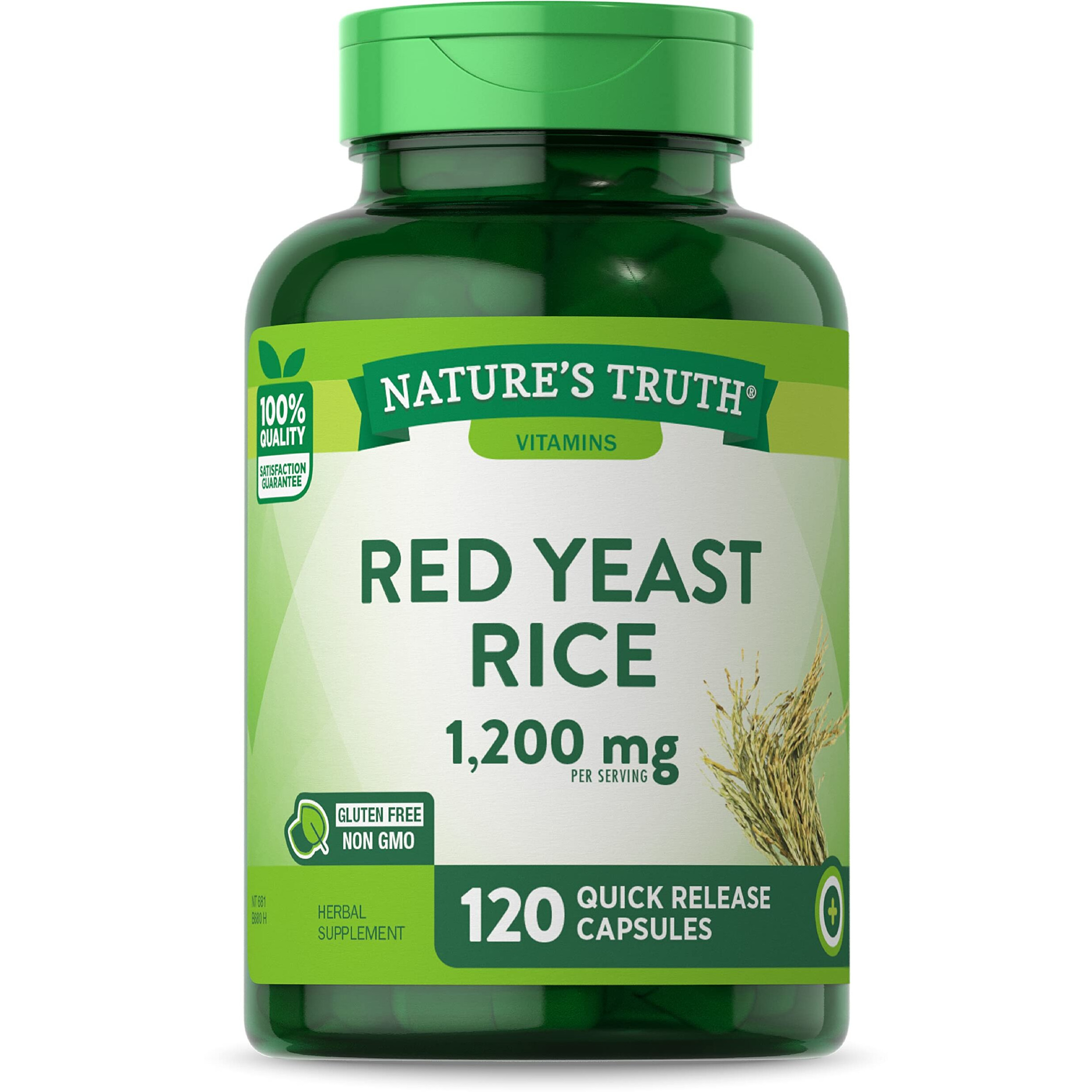 Red Yeast Rice Capsules | 120 Count | Non-GMO, Gluten Free | By Nature's Truth