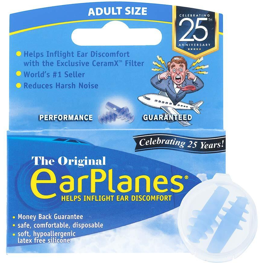 Original Adult EarPlanes by Cirrus Healthcare Earplugs Airplane Travel Ear Protection (1 Pair)