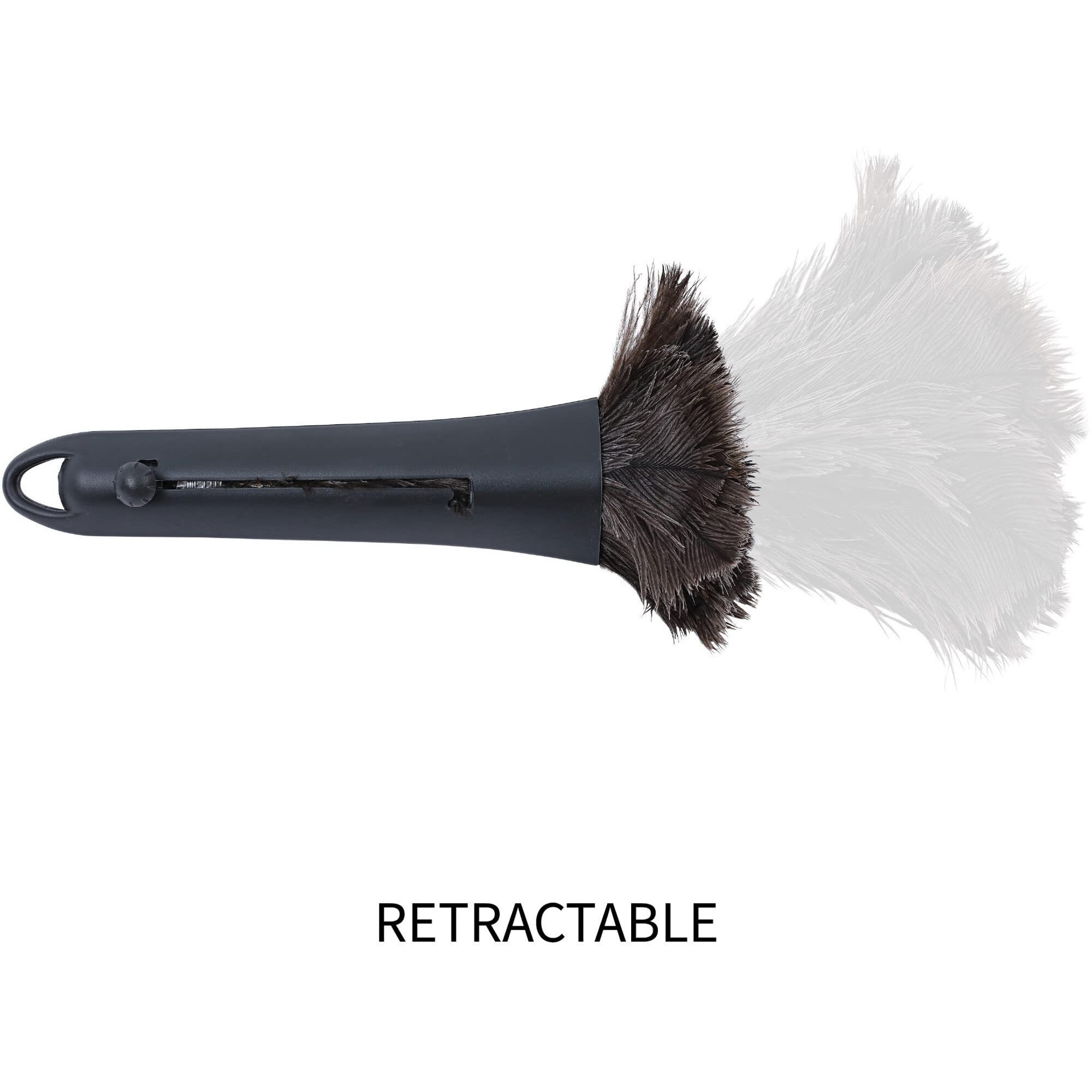 Genuine Joe Retractable Feather Duster - Plastic Handle - 1 Each - Brown