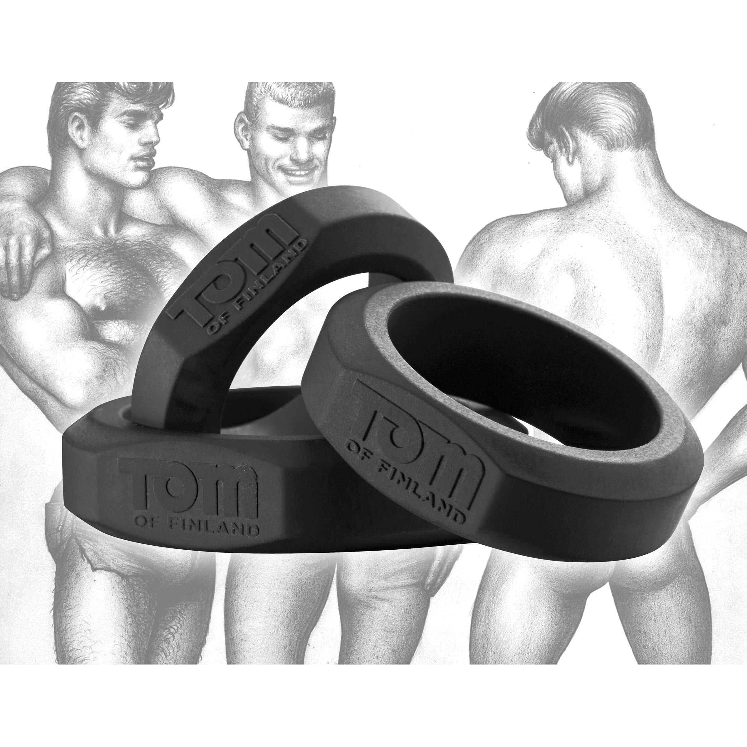 Tom Of Finland 3 Piece Silicone Cock Ring Set Black(D0102H5IDJY.)