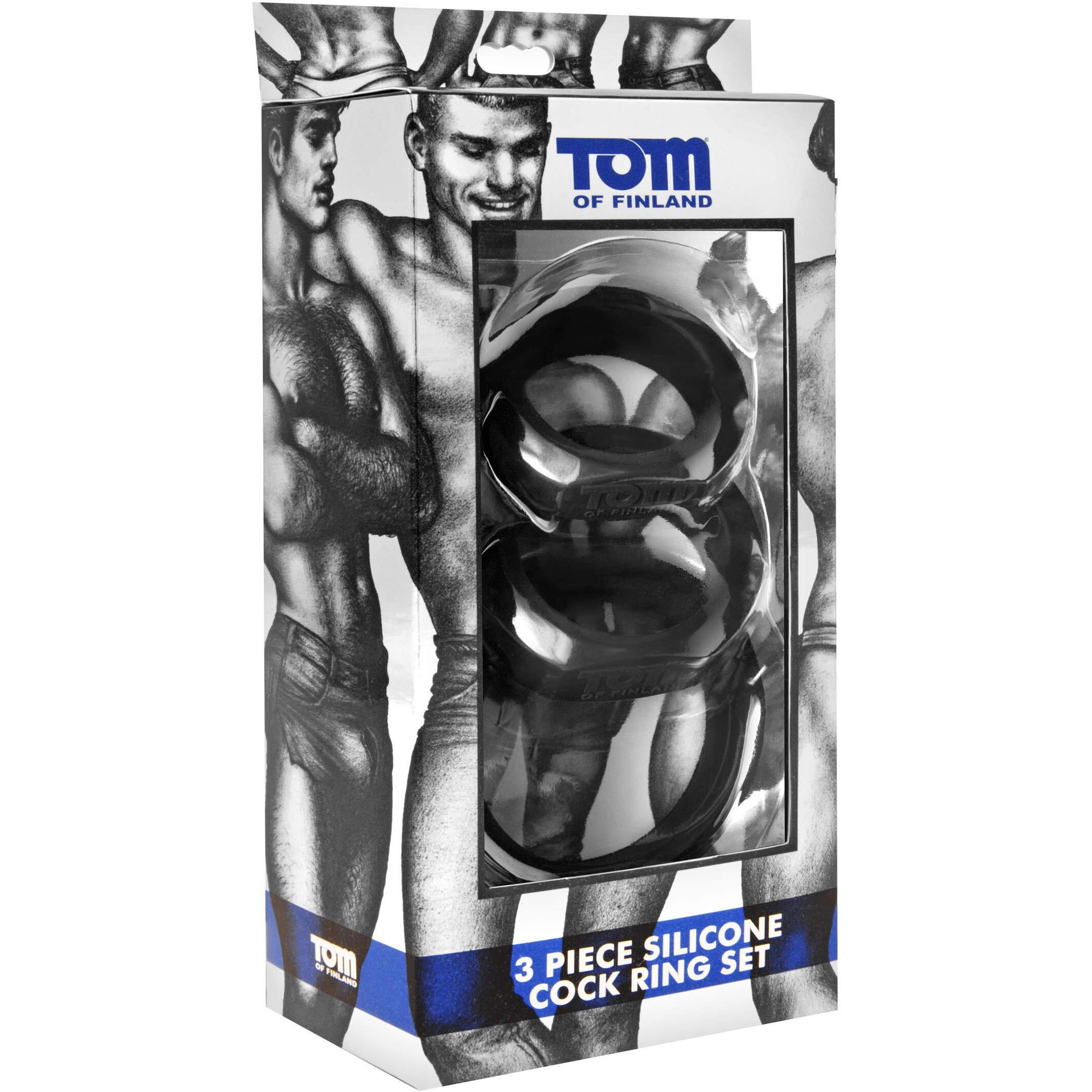 Tom Of Finland 3 Piece Silicone Cock Ring Set Black(D0102H5IDJY.)