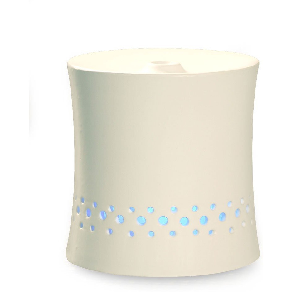 Ultrasonic Aroma Diffuser/Humidifier with Ceramic Housing - White