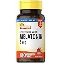 Melatonin 5mg Fast Dissolve | 180 Vegetarian Tablets | Natural Berry Flavor | Vegetarian, Non-GMO and Gluten Free Supplement | by Sundance