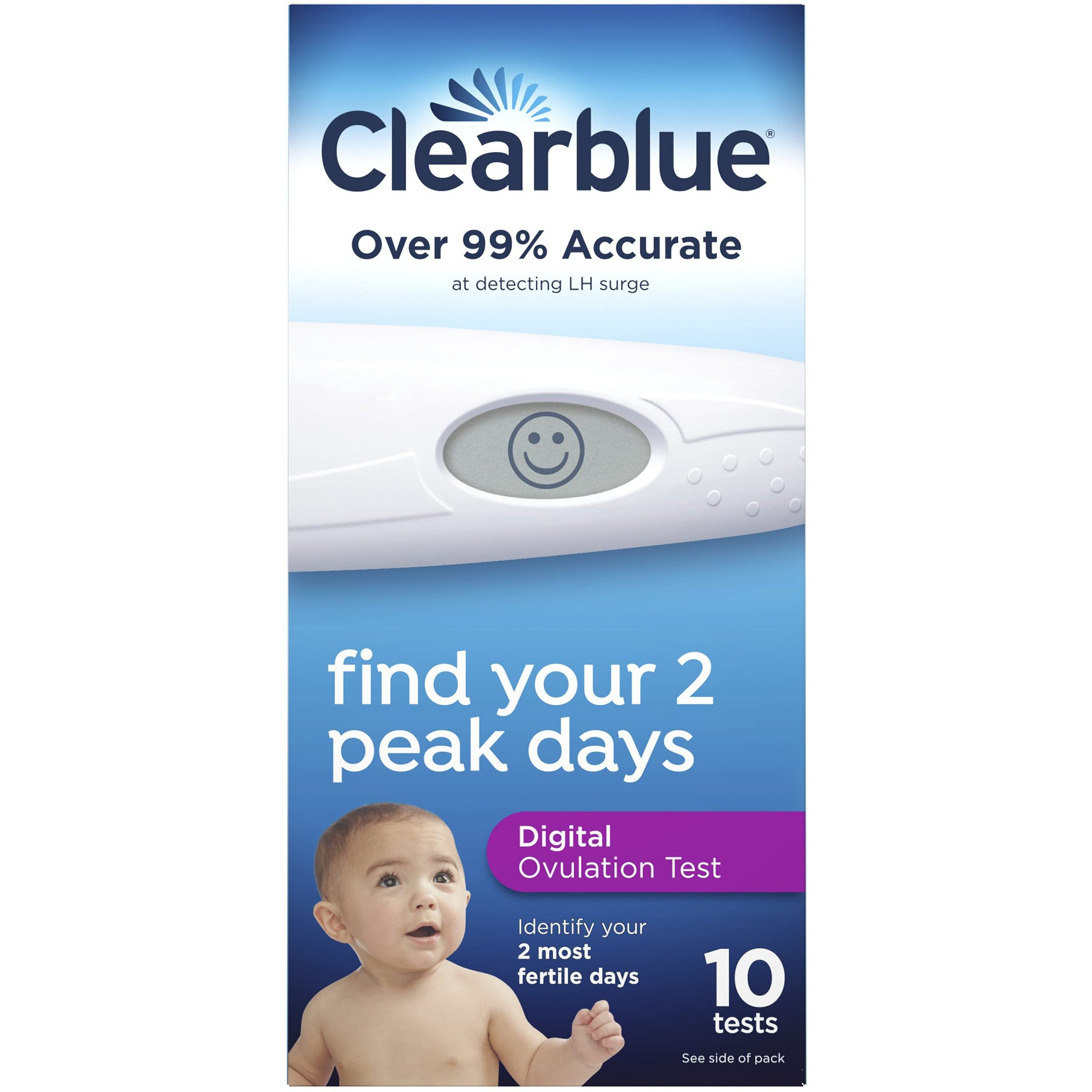 Clearblue Digital Ovulation Predictor Kit, featuring with digital results, 10 Digital Ovulation Tests.