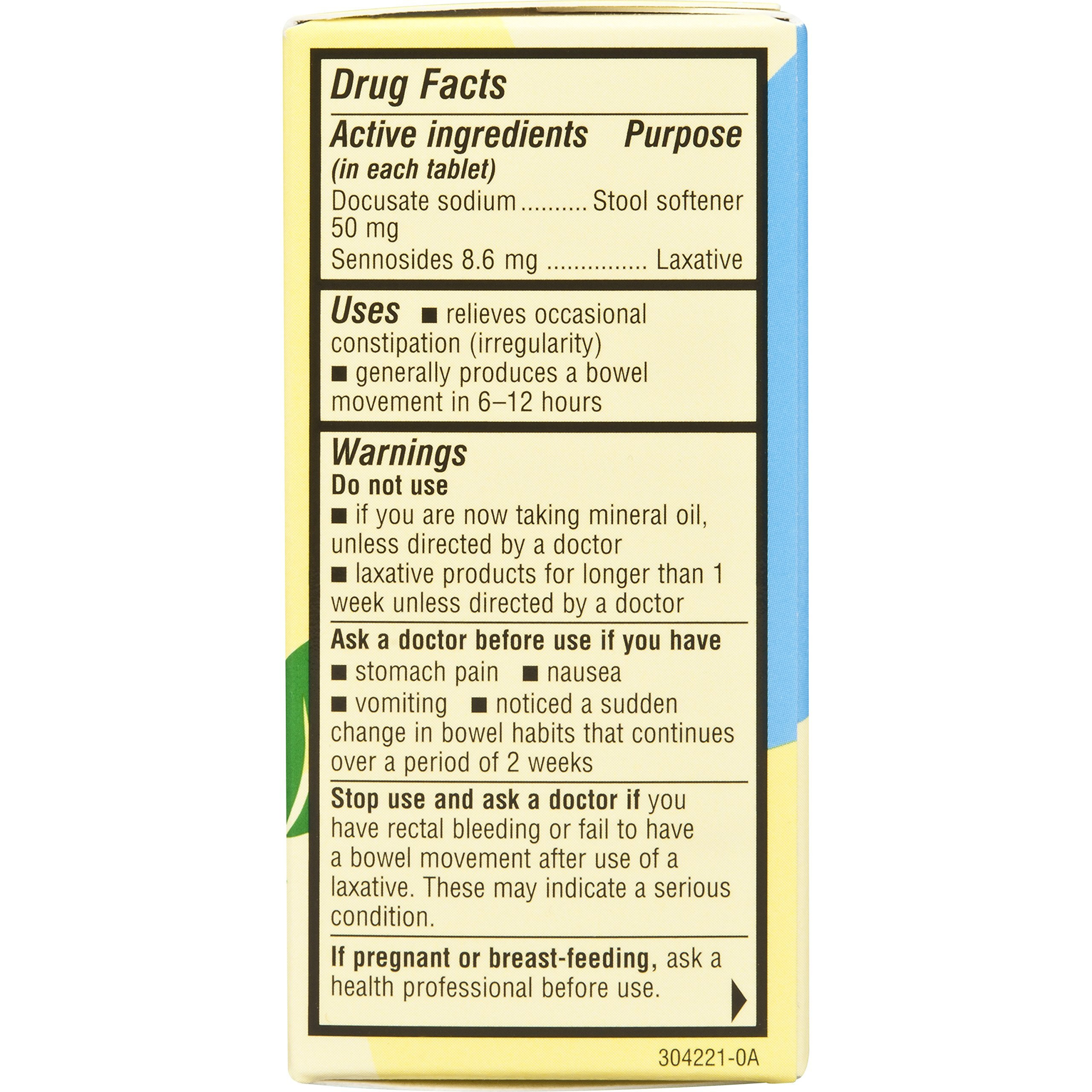 Senokot-S Natural Vegetable Laxative Ingredient Tablets, 60 Count