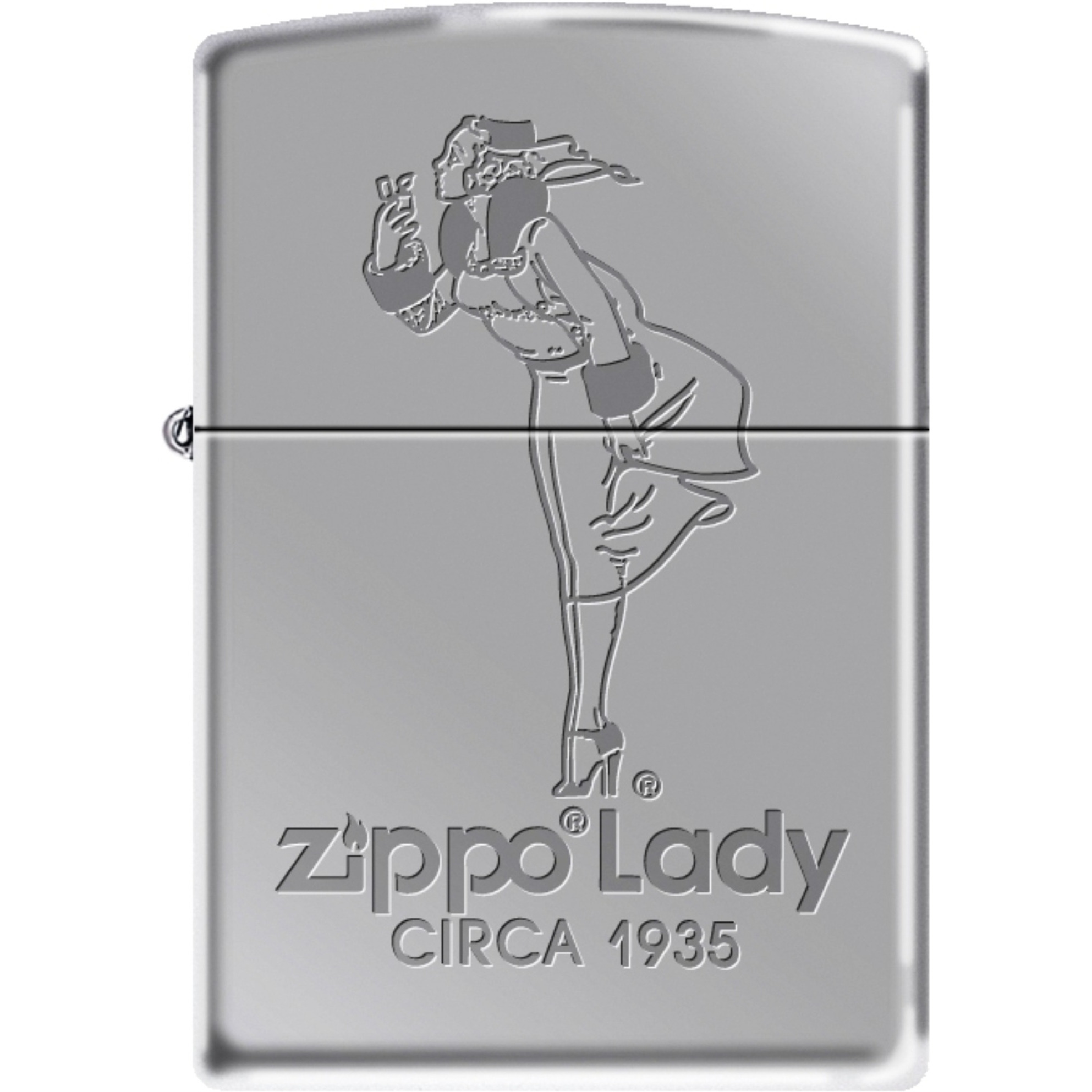 250MP400204 - ZIPPO PROCUT LADY Luster Etch HIGH POLISH CHROME