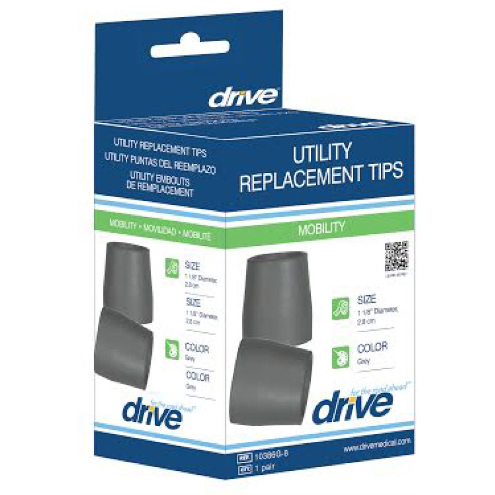 Utility Replacement Tip, 1-1/8", Gray