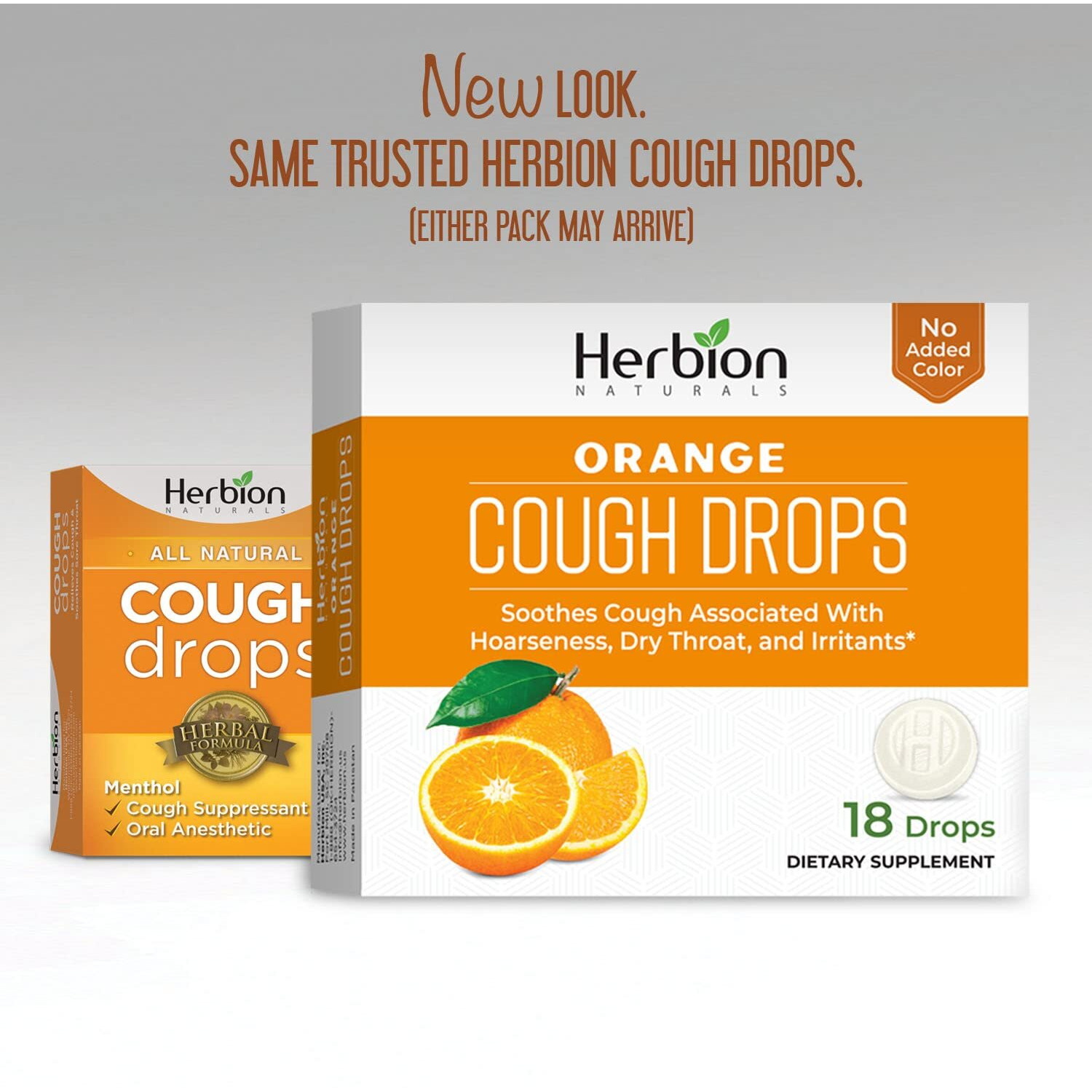 Herbion Naturals Cough Drops - All Natural - Orange - 18 Drops