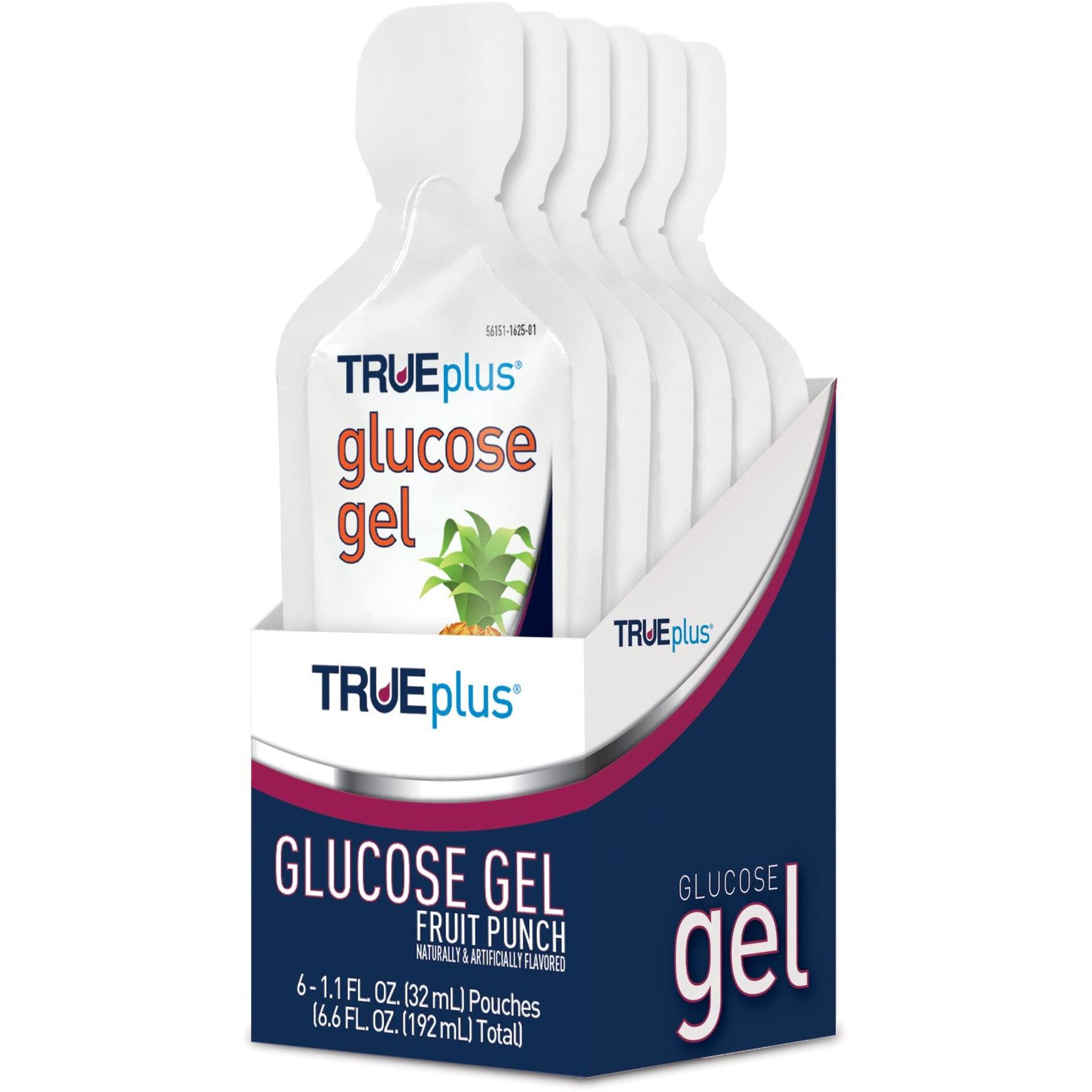 TRUEplus Glucose Gel, Fruit Punch Flavor - Gel Pouch - 6 Pack