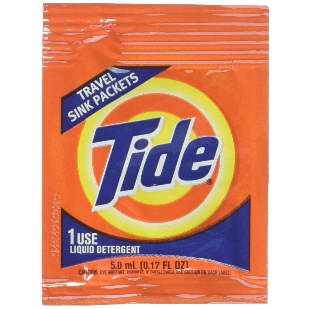 Tide Travel Sink Packets 3ct Laundry Detergent for Hiking, RV, Camping, Backpacking, Outdoors, International (Pack of 2)