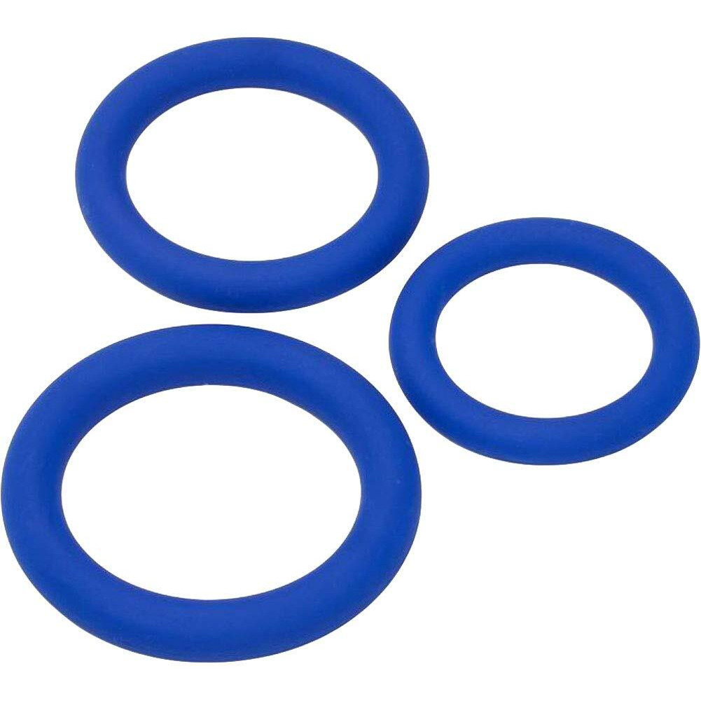 CLOUD 9 PRO SENSUAL SILICONE COCK RING 3 PACK BLUE