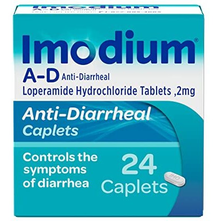 Imodium A-D Diarrhea Relief Caplets with Loperamide Hydrochloride, Anti-Diarrheal Medicine to Help Control Symptoms of Diarrhea Due to Acute, Active & Traveler's Diarrhea, 24 ct.