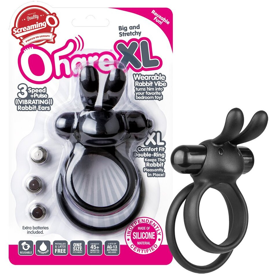 Ohare XL Vibrating Rabbit Double Ring Black(D0102H7TWAW.)