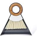 Full Circle Tiny Team Mini Compact Brush & Dustpan Set, Portable Handheld Broom for Quick Cleanups, Ideal for Home, Bathroom, Kitchen Countertops. Bamboo Hand Broom & Small Crumb Sweeper